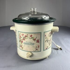 Rival Crock-Pot Slow Cooker / Server Model 3150 – Flowering Herbs w/ Lid